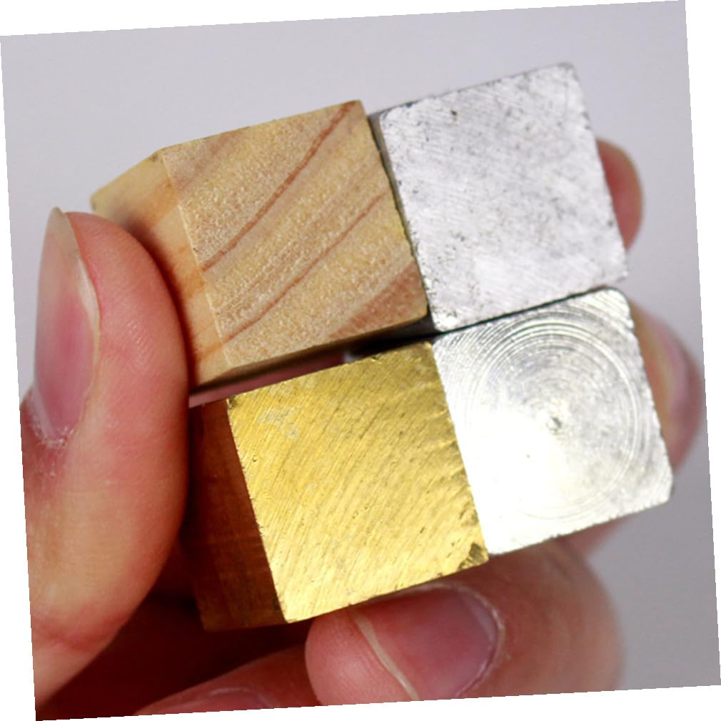 Bloque de Hierro y Aluminio, Cubo de Cobre y Madera, Set de 4 | Productos de Educación Científica, Bloques de Densidad de Cobre y Madera, Decoracion Colegio, Cubo