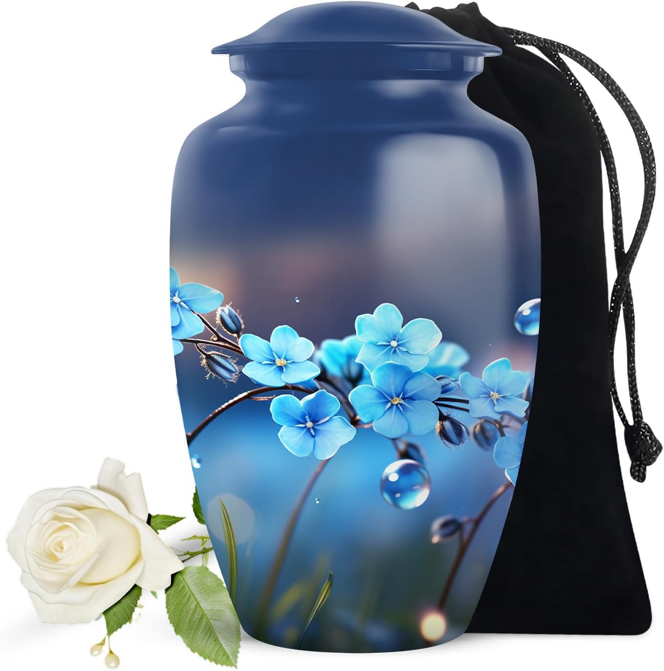 Yatskia Flower Urns for Human Ashes Adult Man, Cremation Burial Urn for Ashes for Women, Funeral Urns for Adult Ash, (Classic Large, 10 Inch)