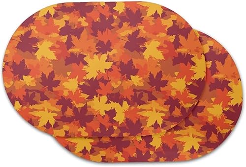 Miniatura 48 de Juego de 6 manteles individuales lavables para mesa de comedor, resistentes al calor, mesa de cocina, decoración del hogar, lavable, ovalada, de