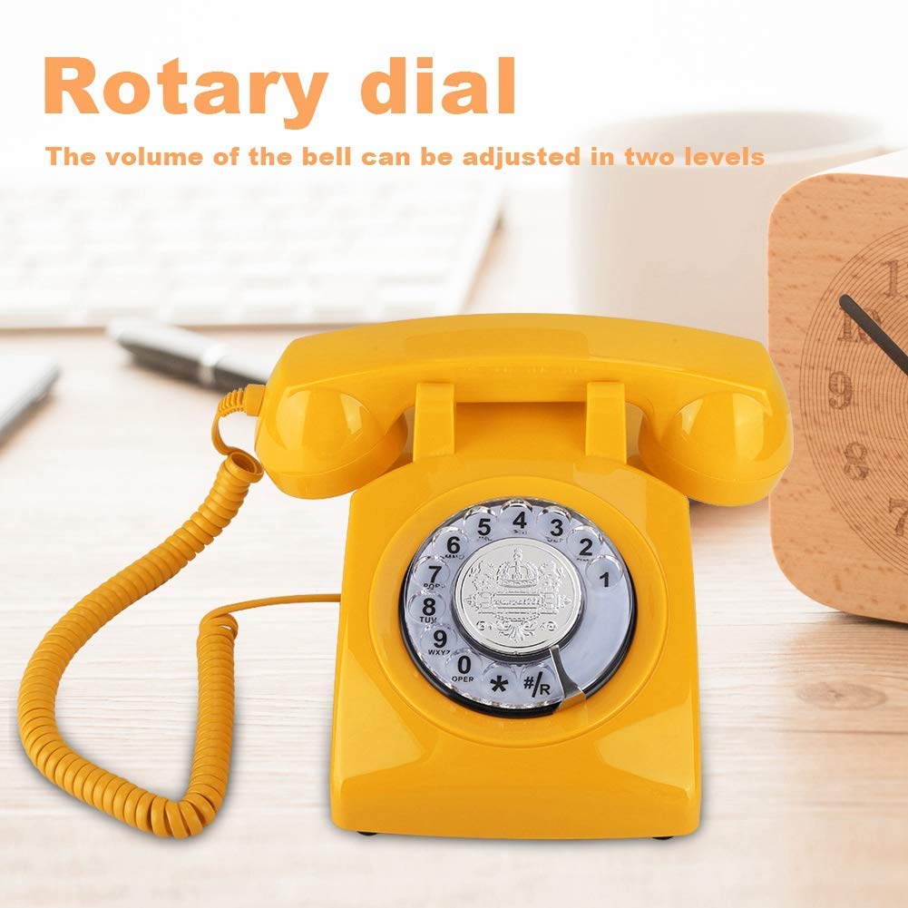 Przewodowy analogowy telefon stacjonarny Telefon, Klasyczny domowy Obróć do sypialni/biura