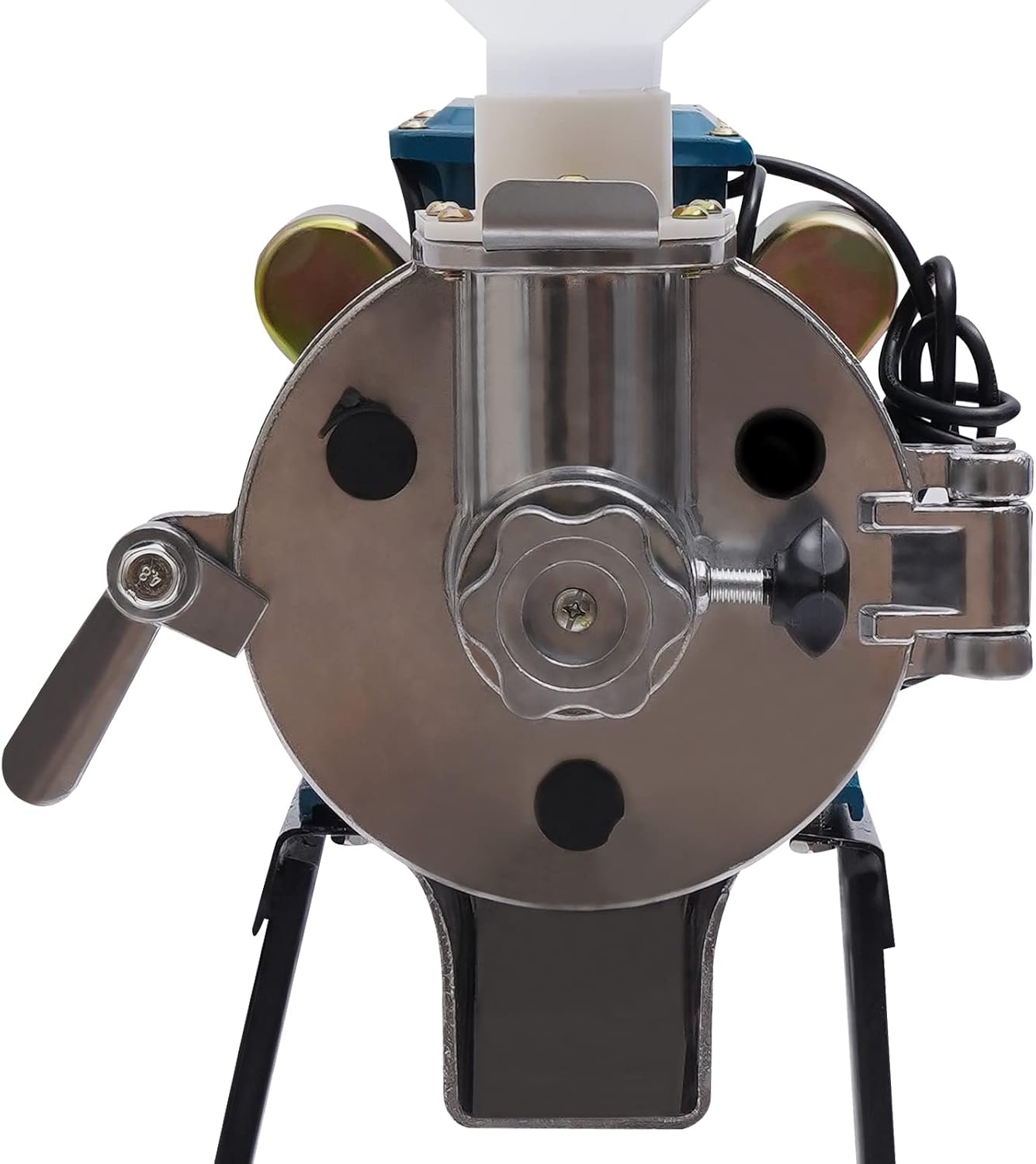 Electric Grain Mill, 2200W 110V Strong Power Commercial Adjustable Grain Grinder W/Funnel, 88lbs/h 1400r/min High Working Efficiency Grain Rice Corn Coffee Wheat Feed Flour Mill Pellet Maker