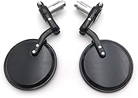 Vista 5 de SMT-Espejo redondo de aluminio negro con extremo de barra de 7/8 pulgadas, compatible con Cafe Racer Clubman CB XS KZ GS [B00RW3E16M]