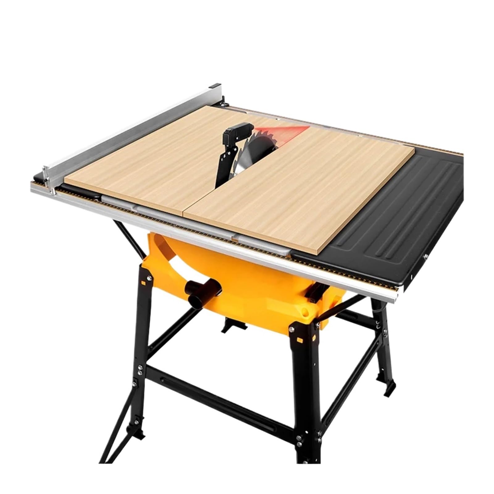 Sierra de mesa portátil Sierra De Mesa 255 Mm Y 10 Pulgadas For Cortar Madera Sin Polvo Con Extensión, Máquina Portátil Trabajar La, para muebles de bricolaje, carpintería(Bare Machine)