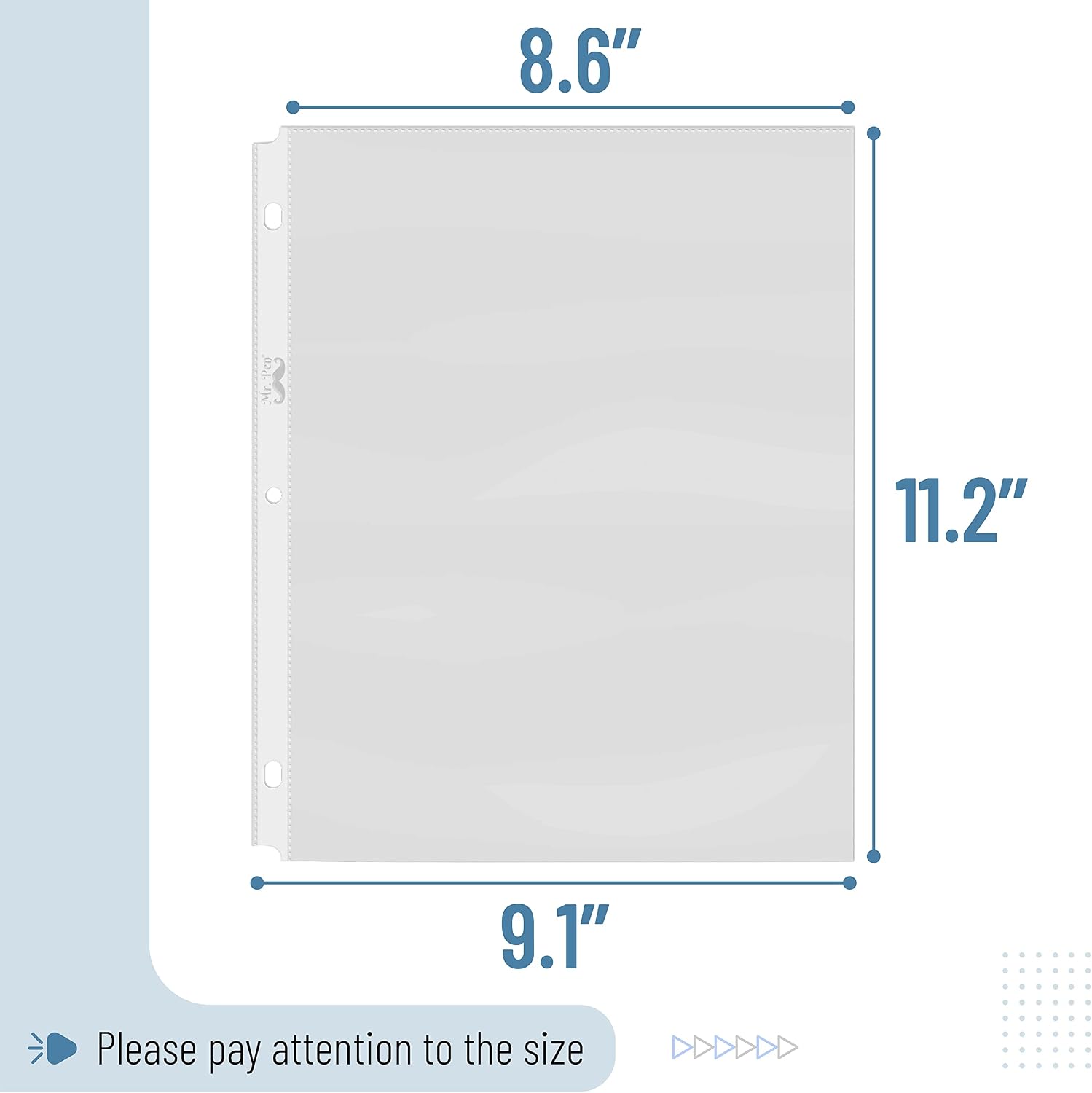 Mr. Pen- Sheet Protectors, 8.5 x 11 Inches, 50 Pack, 0.04mm Thick, Page Protectors, Clear Page Protectors for 3 Ring Binder, Clear Plastic Sleeves, Binder Sleeves, Back to School Supplies