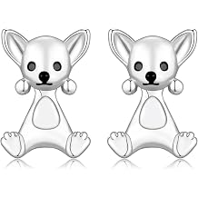CERSLIMO Dog Gifts for Women Girls, S925 Sterling Silver Post Stud Earrings Hypoallergenic Animal Jewelry Birthday Christmas New Year Presents for Dog Lovers