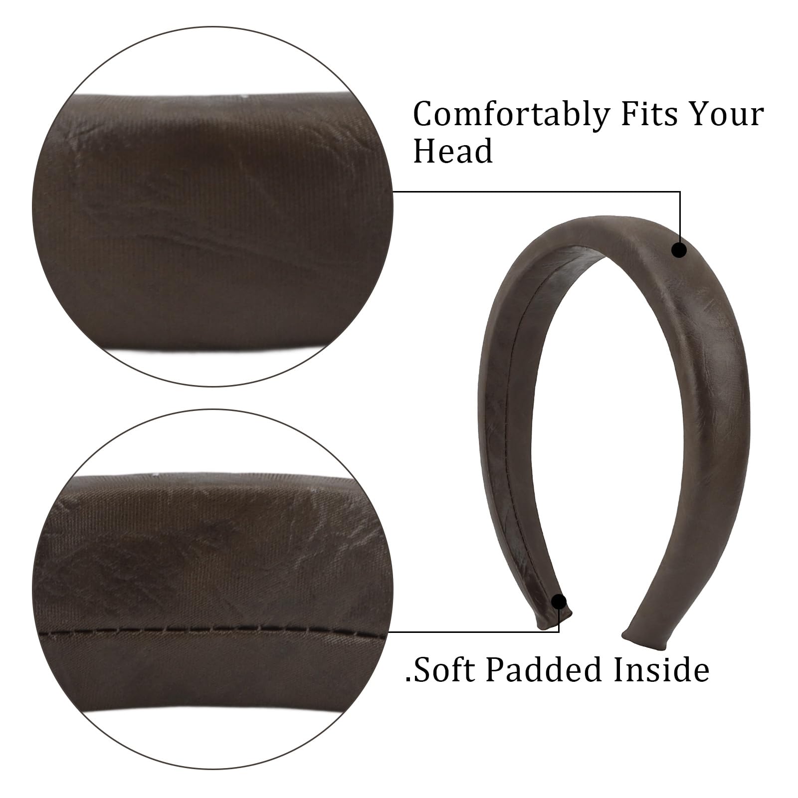 Padorul 2Pcs Padded Sponge Headbands for Women, Soft Wide Comfort Headband for Daily Use - Image 3