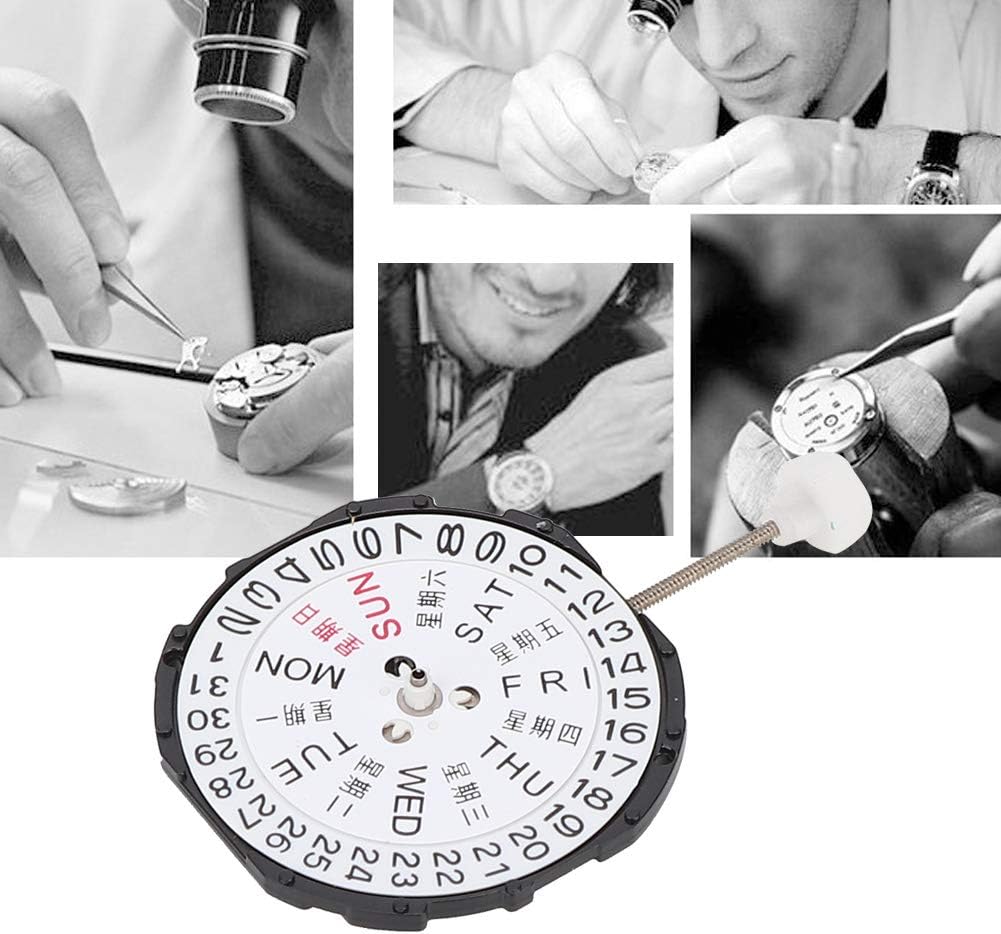YOSOO SL28 Three Hands Quartz Movement Date Watch Wristwatch Repair Accessory for Watchmakers and Watch Repairing Workers (Dual calendar), Yosoot0ksirmeyg-02