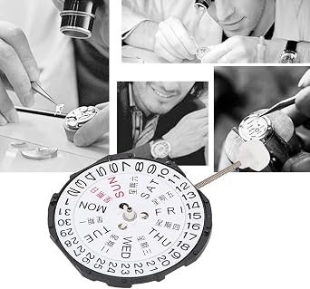 Wakects Quartz Watch Movement, Date Display Watch Movements Replacement Single Calendar or Double Calendar for Watchmakers