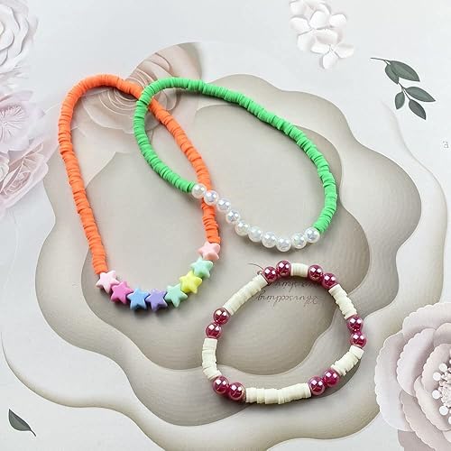 Miniatura 7 de 3200 cuentas planas de arcilla Heishi de 0.236 pulgadas (0.236 in), cuentas espaciadoras redondas de polímero, espaciadoras sueltas para hacer