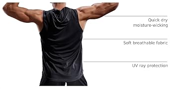 NELEUS Dry Fit Workout Athletic Muscle Tank Top Running Shirts with Hoods