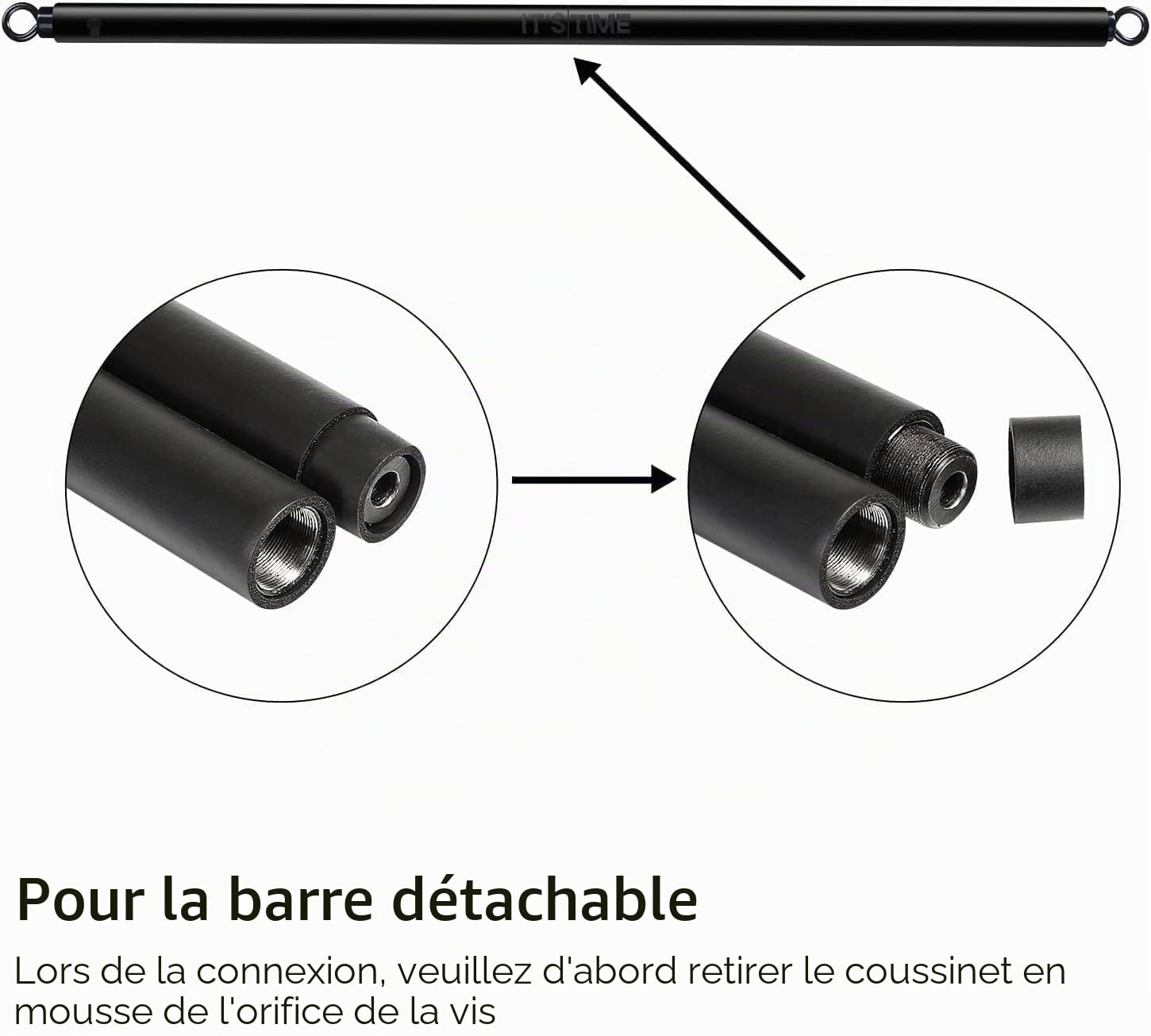 INNSTAR Kit Elastiques de Musculation Réglable pour la Salle de Gym à la Maison, Multifonction Entrainement Complet du Corps Elastico Fitness Barre Elastique Musculation avec 4 Bandes de Résistance