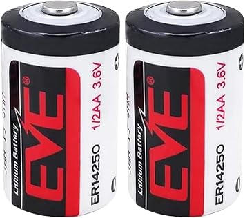 2 Pack EVE ER14250 1/2AA 3.6V Lithium Battery 1200mAh LS14250 14250 Lithium Battery Non-Rechargeable