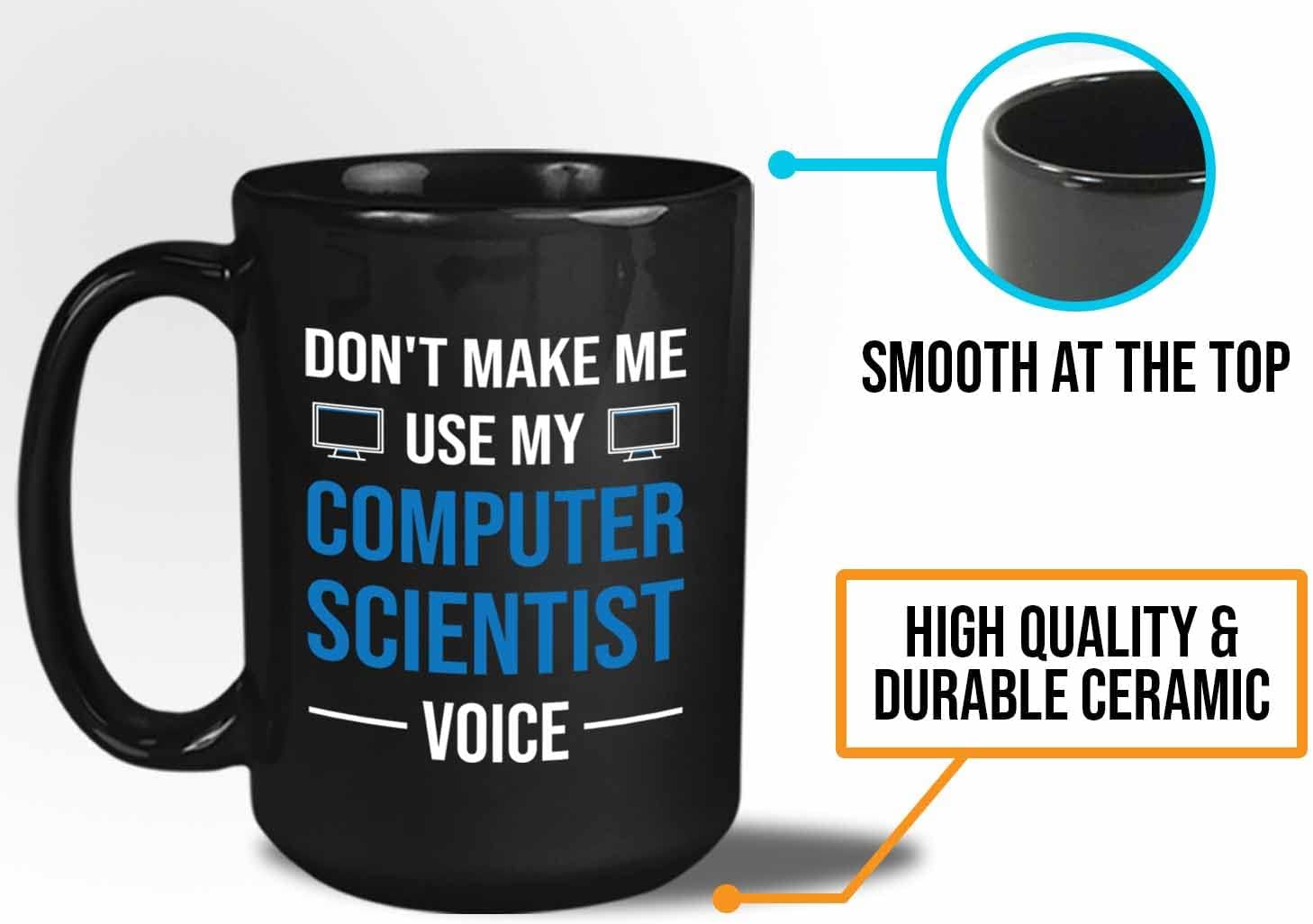 Bubble Hugs Scientist Coffee Mug 15oz Black - Computer Voice - Science Lover Technician Engineer Science Data Analyst Chemistry Scientist Laboratory Partner Software
