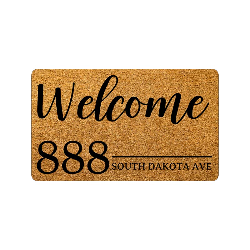 Door Mats - Home Address Door Mat - Custom Personalized Durable Welcome Mat - Low Profile Floor Mat Customized Front Doormat Indoor Outdoor Non Slip