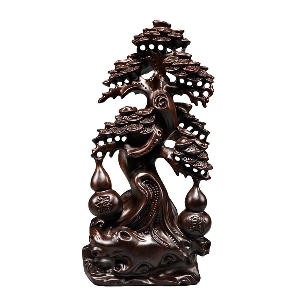 Ornement d'arbre en acajou sculpté main 30cm chic pour salon