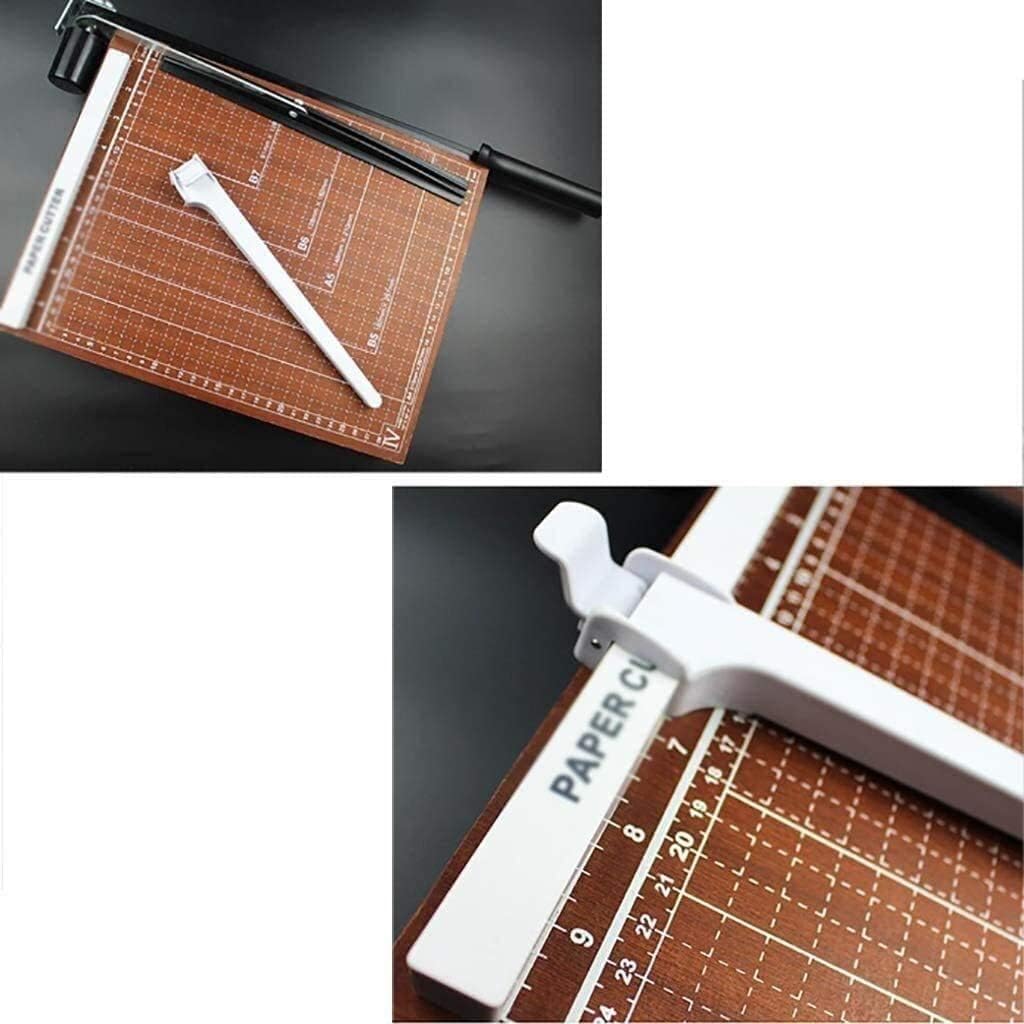 Home Office Photo Card Cutter 12' Small Paper Cutter Wooden Base A4 Paper Cutter Guillotine 8 Sheet Desktop Paper Cutter