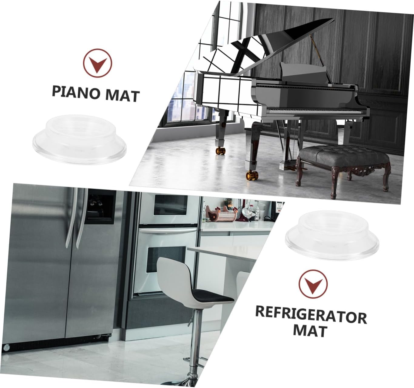 Generic 4pcs Caster Cups for Upright Pianos Non-Slip Hardwood Floor Protectors Vibration Absorbing Pads Noise Reducing Furniture Leg Pads for Tile and Carpet Floors