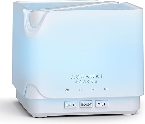 ASAKUKI Difusor de aceite esencial, humidificador ultrasónico multifuncional vaporizador de aceite aromático con temporizador, interruptor de
