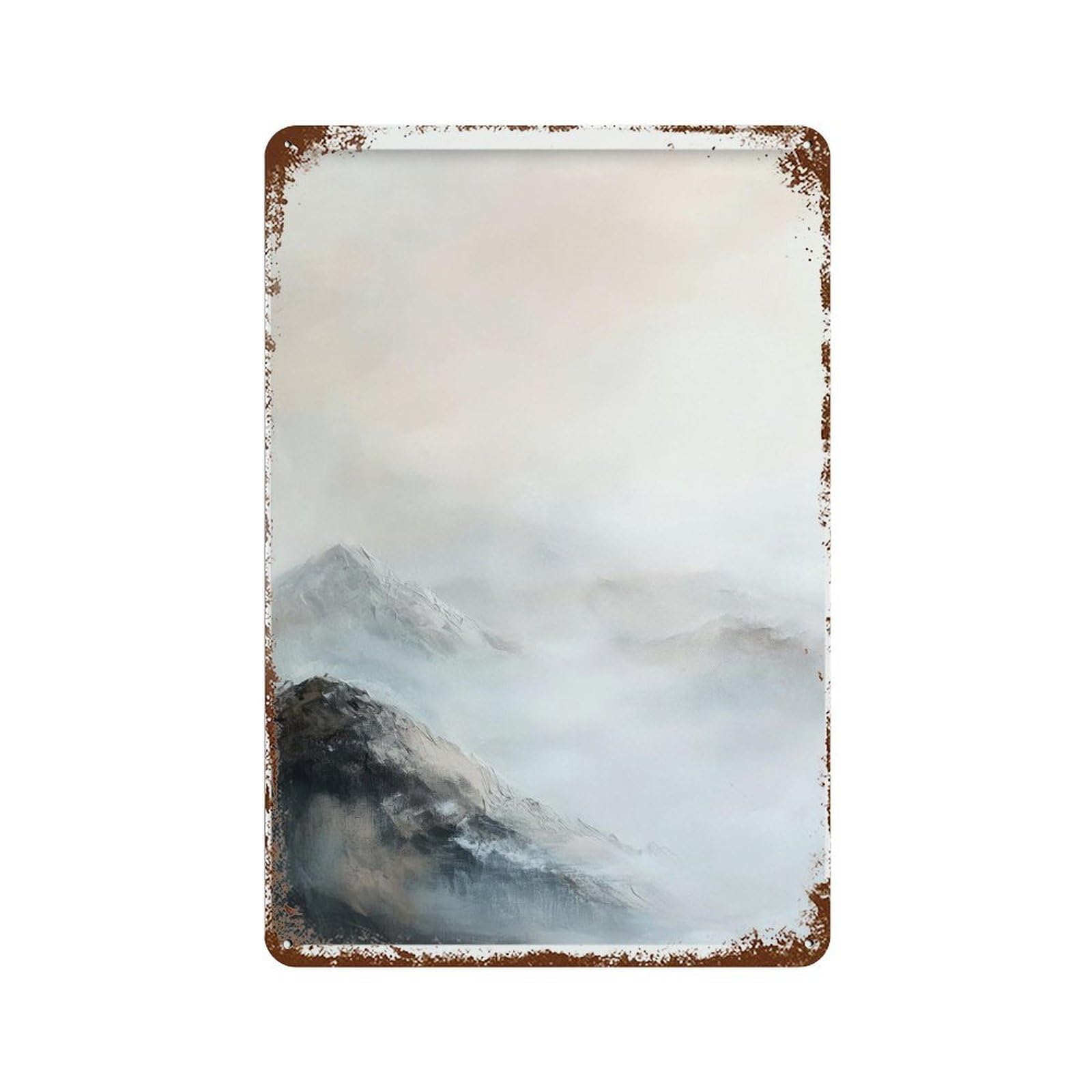 xiaoxiaoshen Abstract Mountain Landscape Modern Nature Minimalist Scenic Wall Decor Art Metal Tin Poster Modern Home Decor Art Home Bar Shop Decorations Vintage Sign 30x20cm