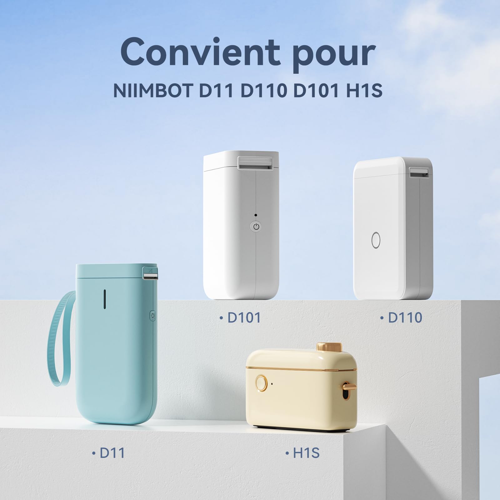 NIIMBOT Câble Étiquette pour D110 D11 D101 H1S Imprimante, 12.5x109mm, auto-adhésif, imperméable, résistant à la déchirure