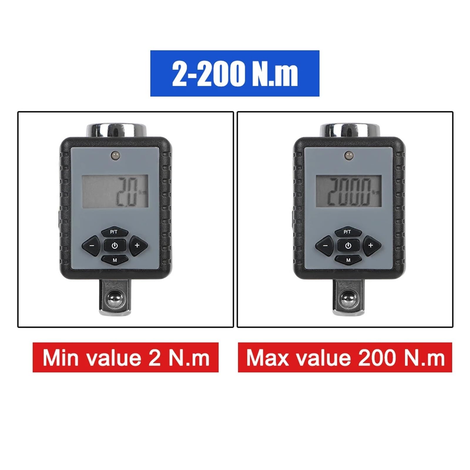 Cyfrowy adapter klucza dynamometrycznego miernik pomiarowy profesjonalny elektroniczny klucz dynamometryczny 1/2 cala 2-200 Nm regulowany cyfrowy klucz dynamometryczny