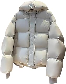Ladies Thickened Puffer Jacket Quilted Full Zip Up Coats with Pocket Winter Going Out Windproof Outerwear