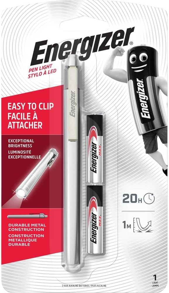 Energizer Penlite LED Torch with 2 x AAA Alkaline Batteries, Black