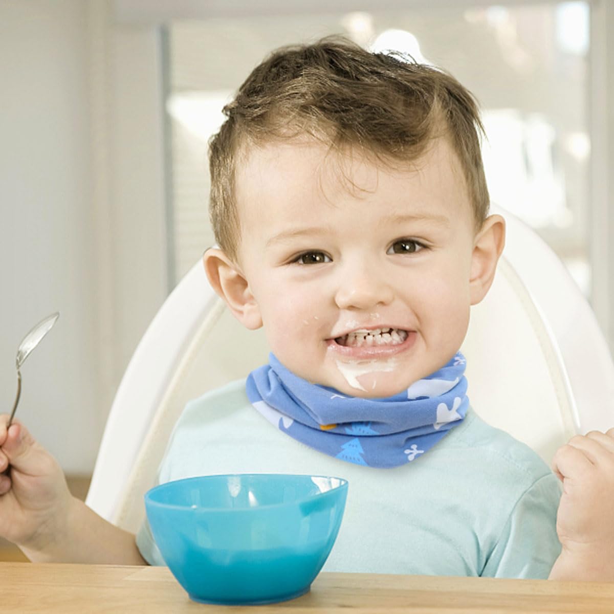 FGen 4 Stück Kinder Loop Schals, Kinder Schals Baby Jungen Mädchen, Baumwolle Schöner Halstücher Halstuch Nackenwärmer für Winddicht Warm Multifunktionstuch Rundschal für Winter Herbst Frühling
