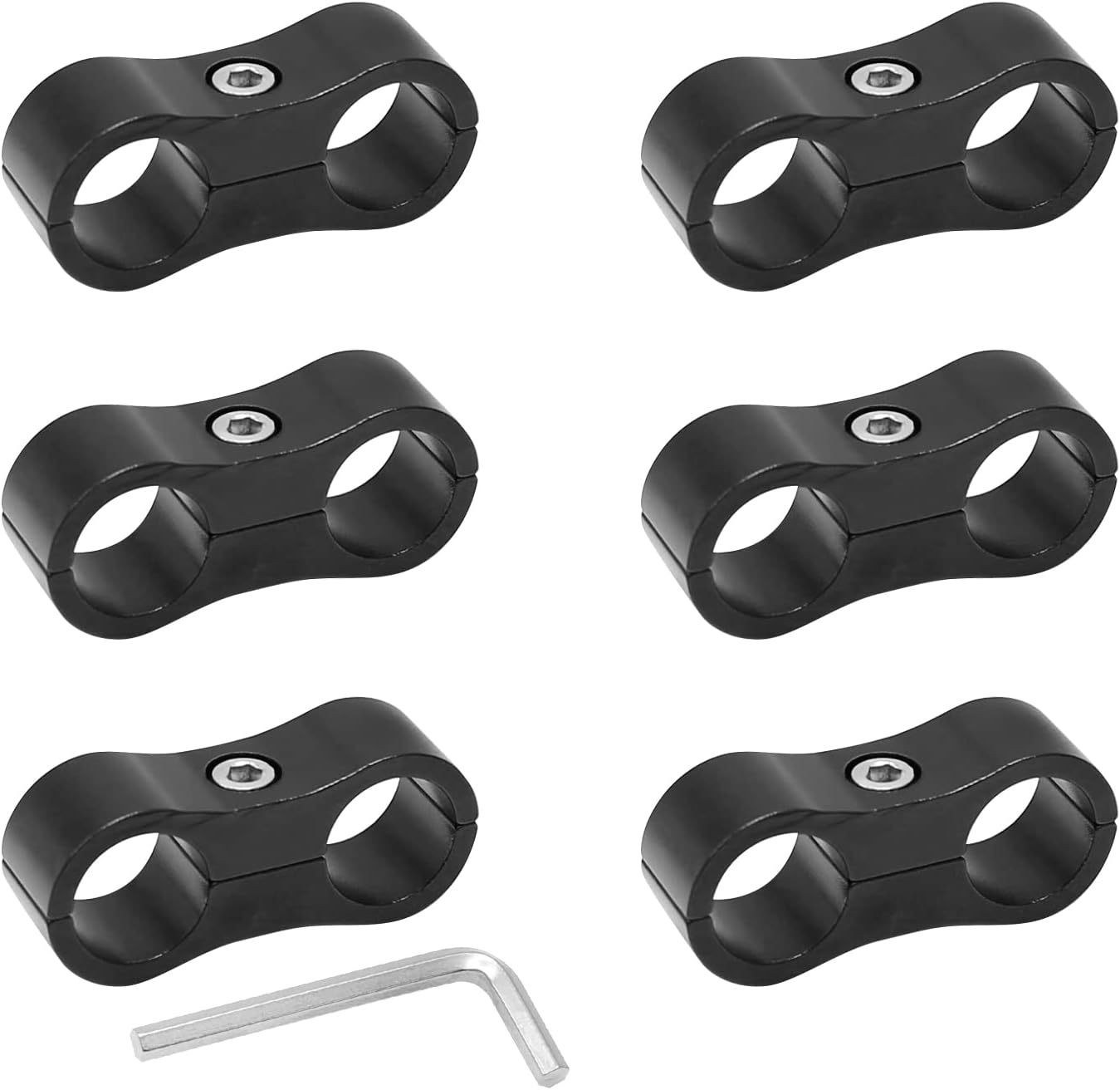 6AN Hose Separator Clamp 3/8 Fuel Line Mounting Divider Hose Replacement for Adapter Fuel Hose