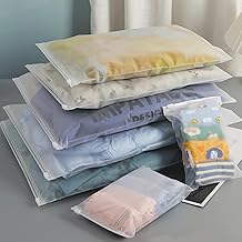 15-Pack Travel Storage Bags - 3 Sizes (5 Large/5 Medium/5 Small) | Transparent Zipper-Sealed Reusable Packing Bags for Clothes, Shoes (Space-Saving & Durable)