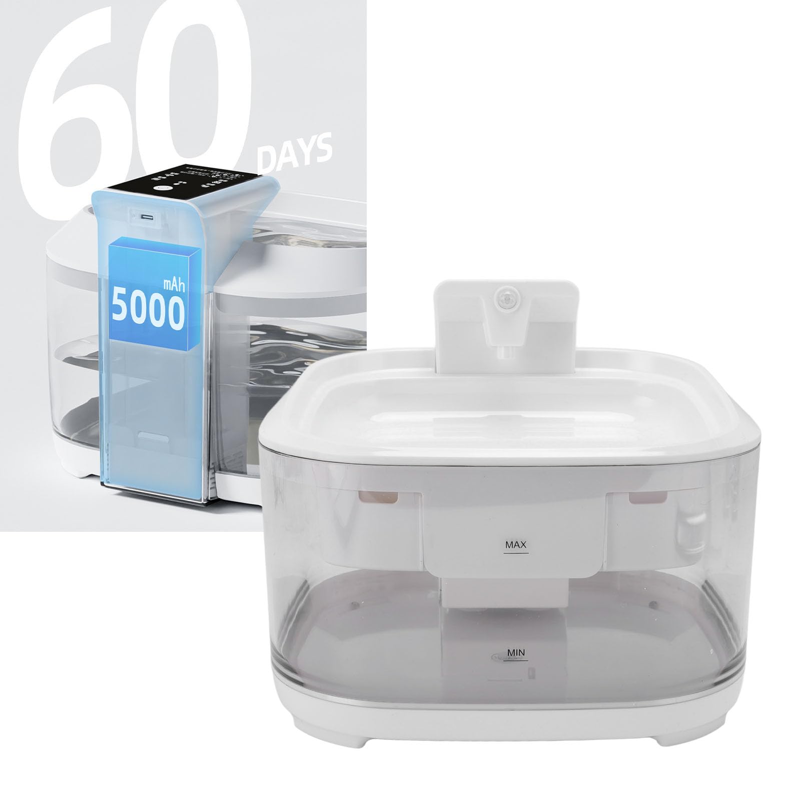 Generic Fuente para Gatos Dispensador de Agua Funcionamiento Silencioso Ciclo Automático Filtración Fuente de Agua para Mascotas para Perros Componentes Electrónicos de Plástico de 4,5 L Blanco y