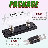 Vista 5 de Portafusibles ANL de 150 Amperios calibre 024 con fusibles ANL de 150A para audio de coche, camión, bricolaje (paquete de 2)