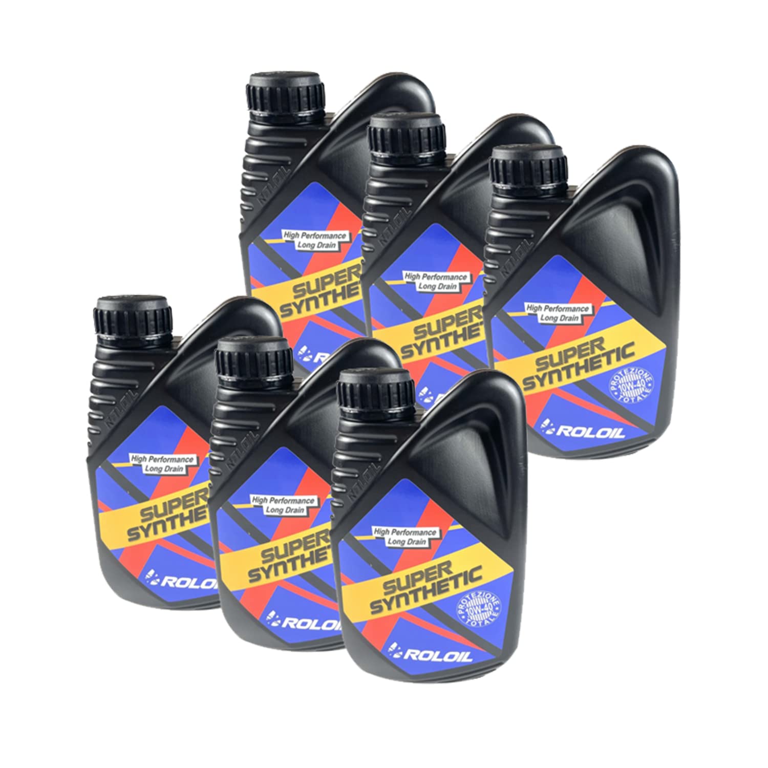 Olio Motore 10w40 Sintetico 6 Lt Litri ROLOIL Super Synthetic per motore Benzina Disel 2 4 tempi 2T 4T Multigrado Professionale