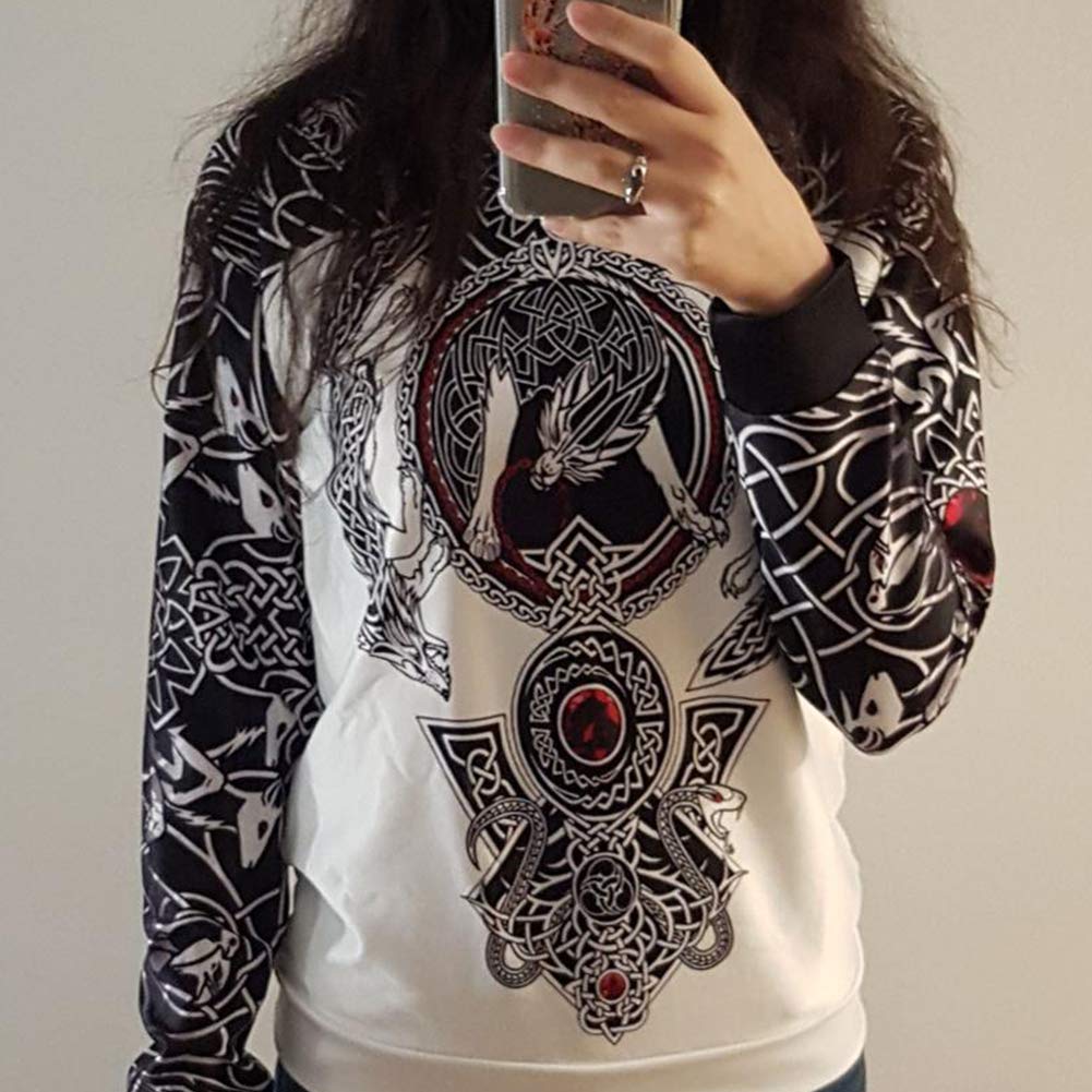 Sweat à Capuche Viking Imprimé 3D Odin – Pour Homme Et Femme, Cosplay Médiéval Scandinave – Longueur Moyenne, Printemps/automne