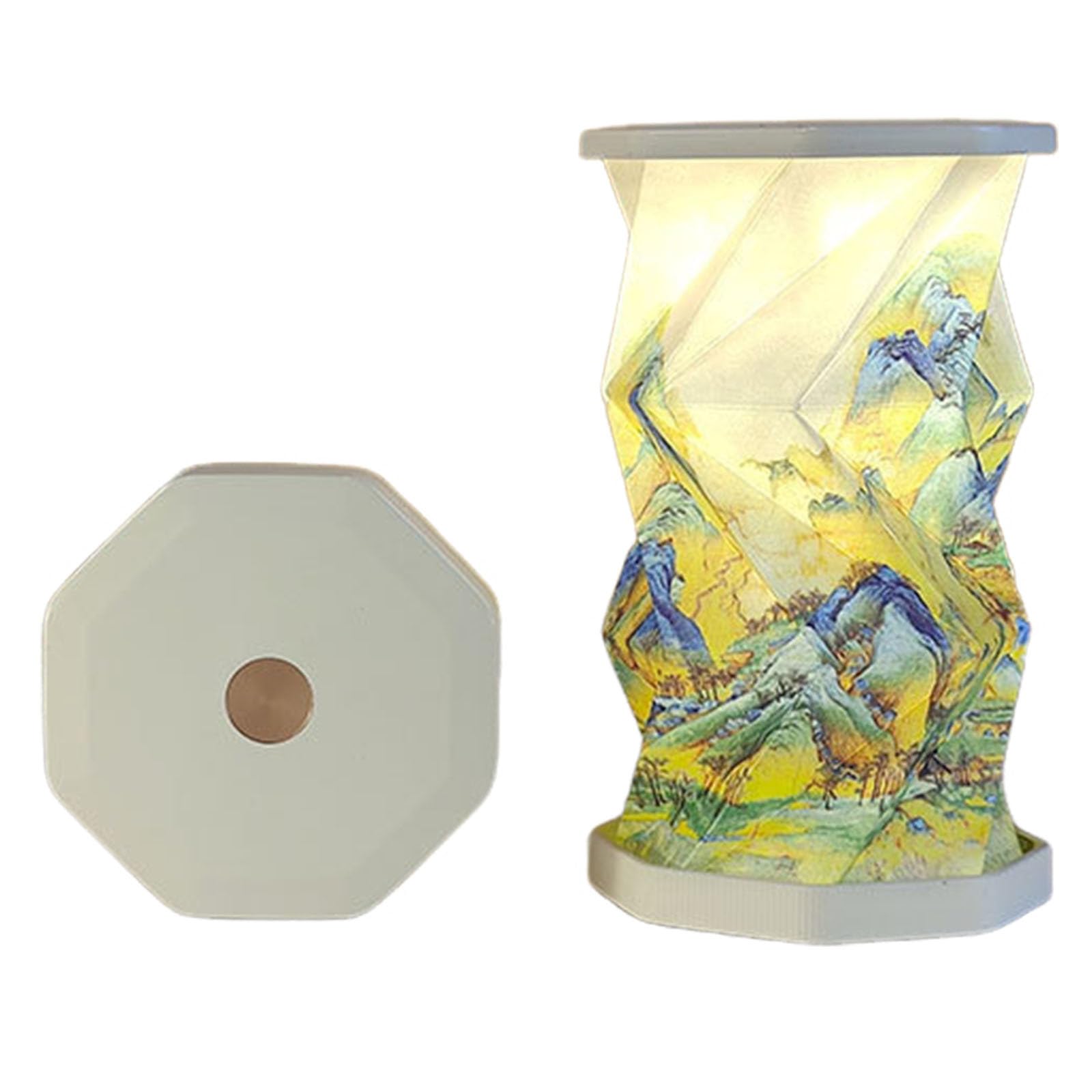 Origami Lanterns Rechargeable Portable Paper Night Light for Travel | Battery Powered Table Lamp with Foldable Book Design Ideal on Desks Bedside Campsites Reading Nooks Bedrooms and Dorms,Color-B
