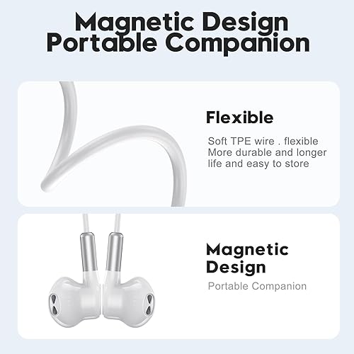 Miniatura 7 de Auriculares con cable, auriculares intrauditivos con cable, auriculares de medio oído, conector de 0.138 in con micrófono y control de volumen para