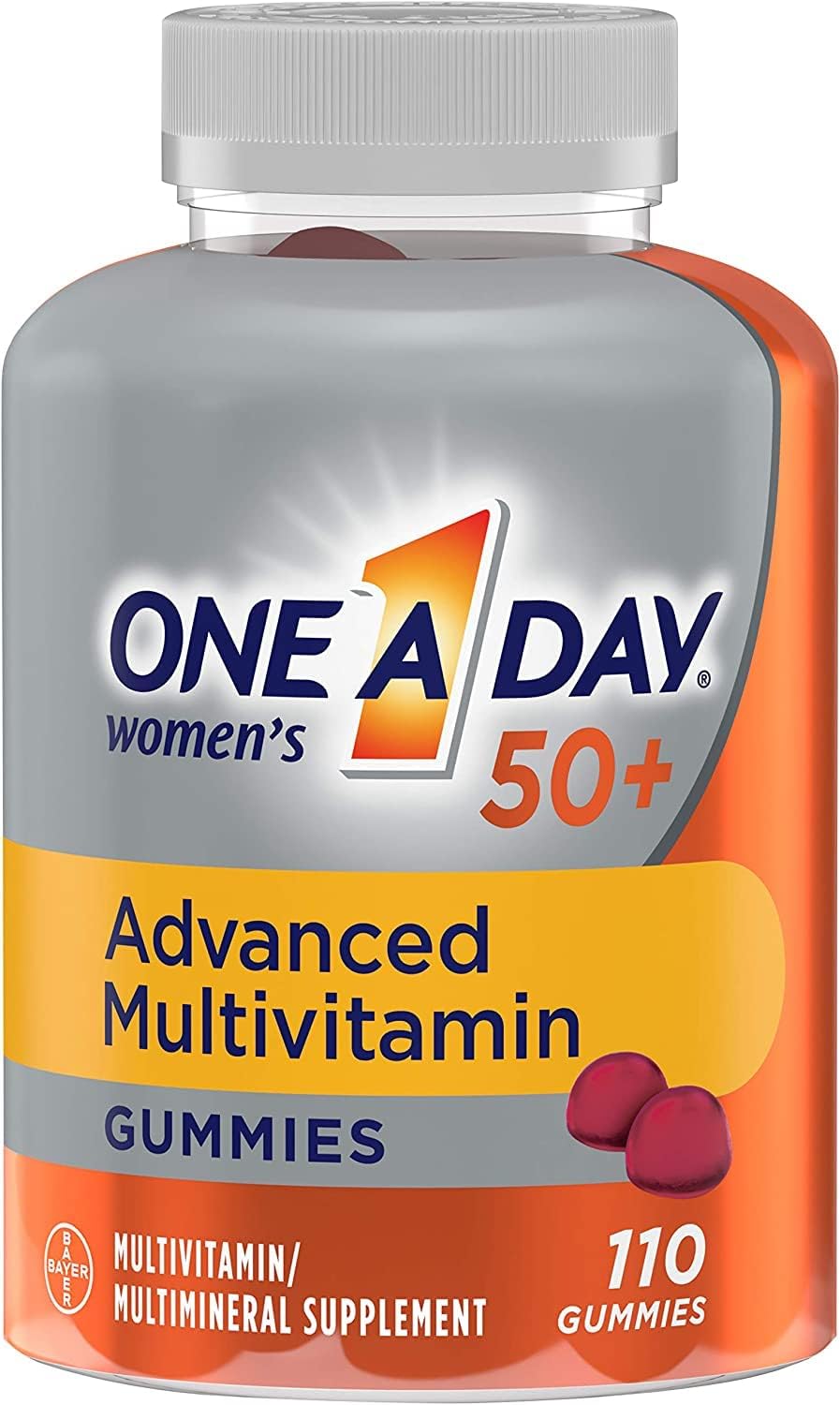 One A Day Women’s 50+ Gummies, Advanced Multivitamin For Women, Vitamins for Brain Support and Immunity Support, Multivitamins with Super 8 B Vitamin Complex