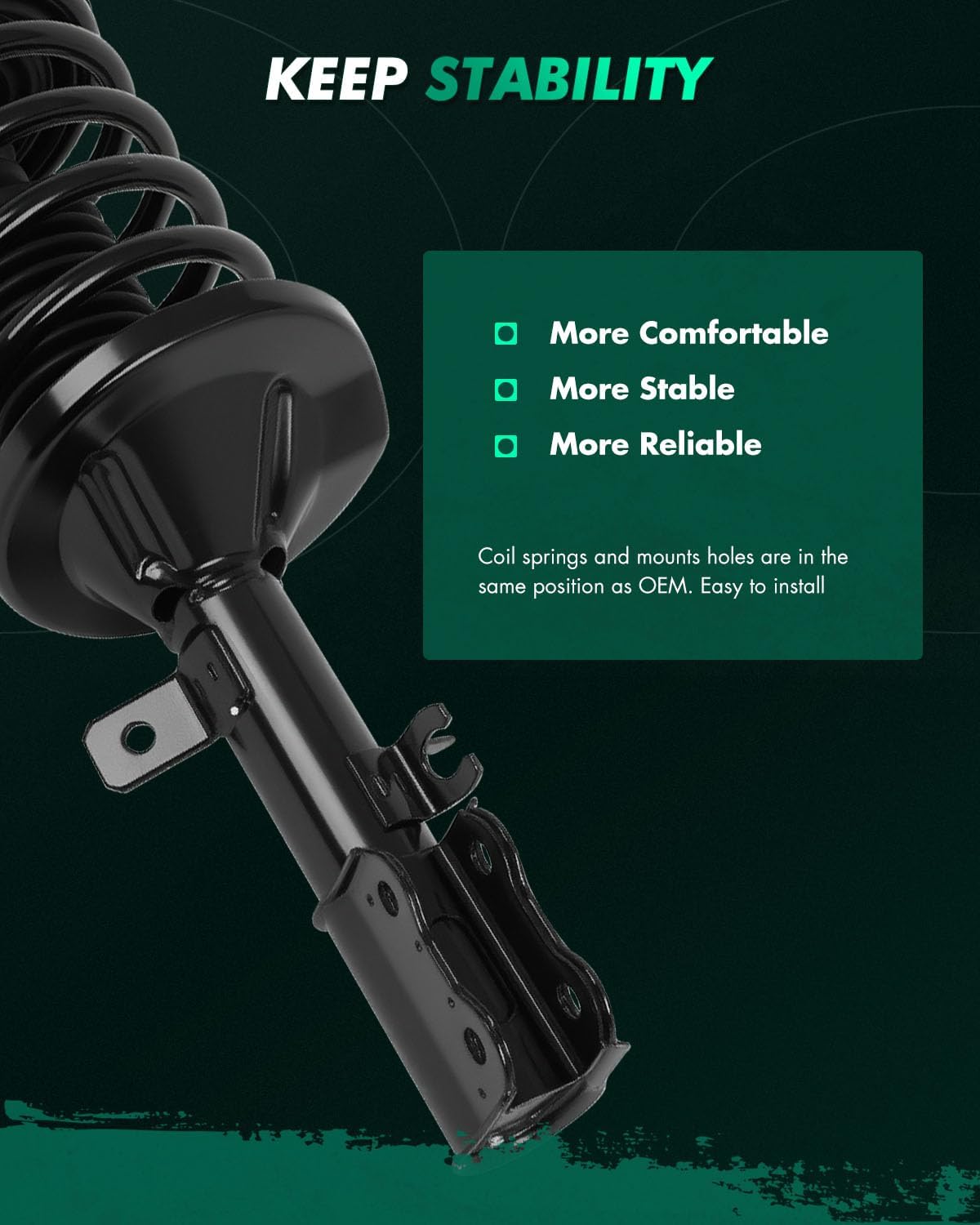 SCITOO 2Pcs Struts and Shocks Complete Assembly for Kia Spectra 172371 Shock Absorber