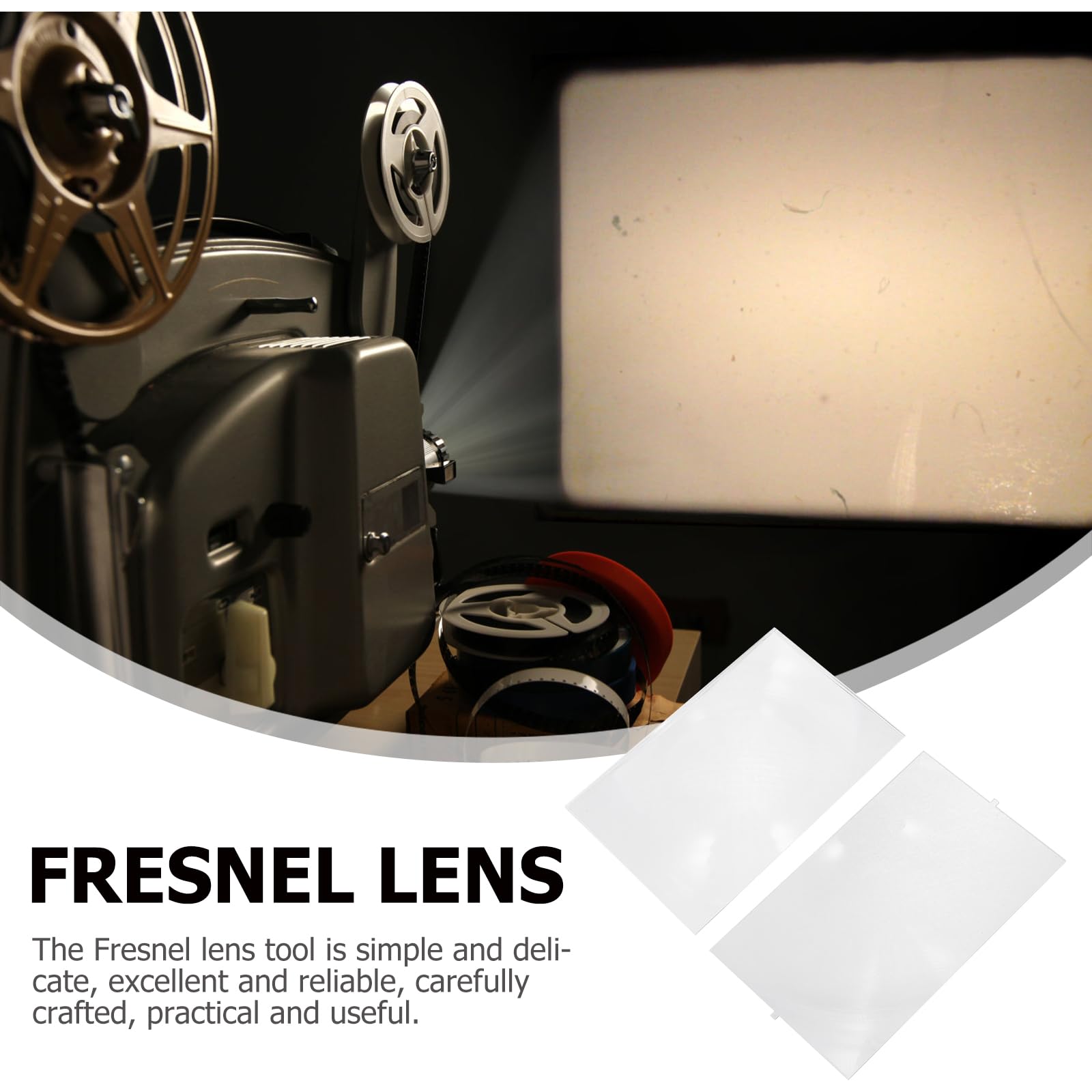 CLISPEED 2pcs Fresnel Lens Magnifier: Acrylic Lens Screen Full Page Magnifier for Seniors Reading Computer Monitors Solar Heating Magnifiying Fire Starter Physics Classroom - Image 2