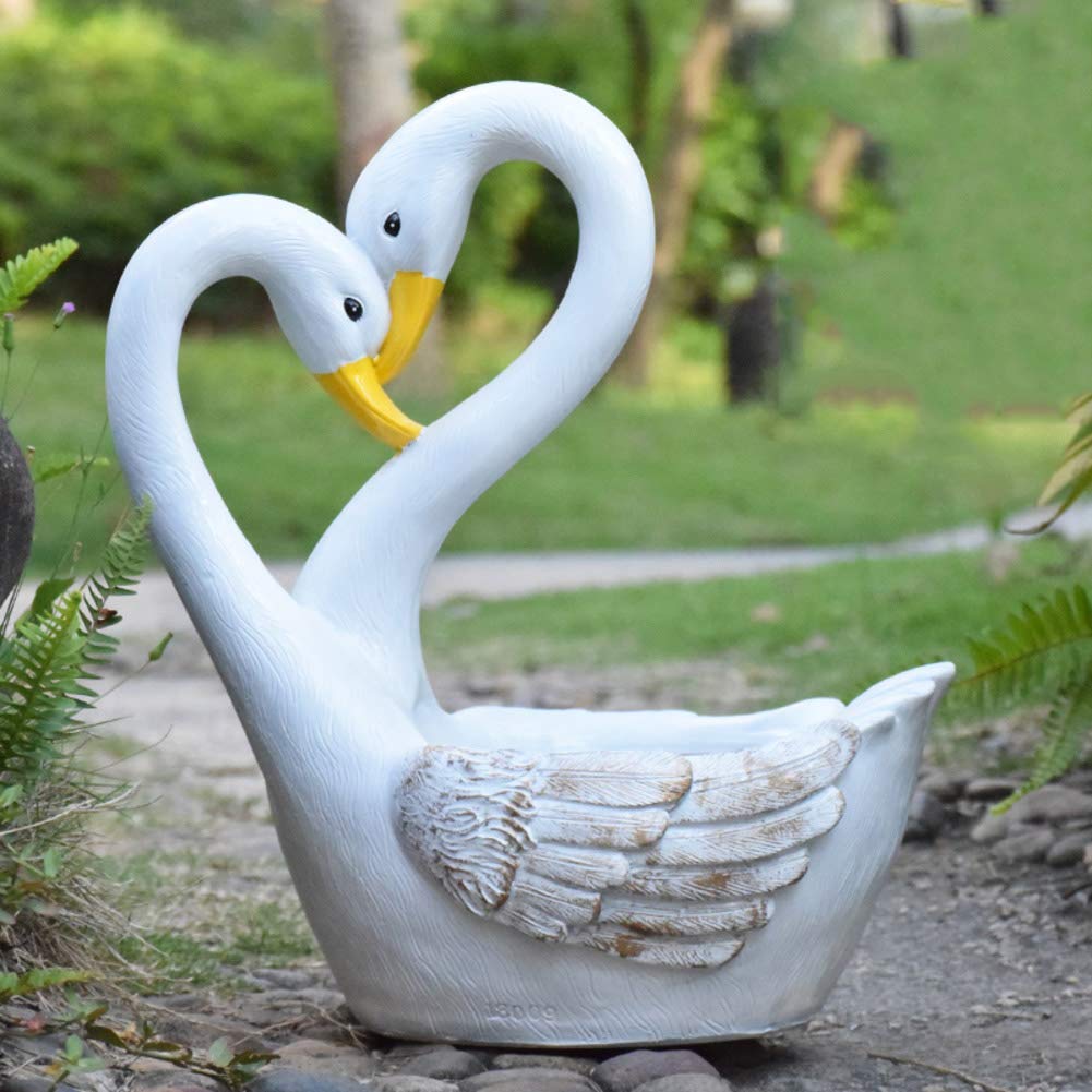 Cadeau pour jardinier : statue de canard extérieur et ornements de fleurs