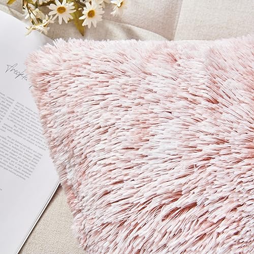 Image of Faux Fur Throw Pillow Covers for Couch Decorative Pillows 18x18 Inches