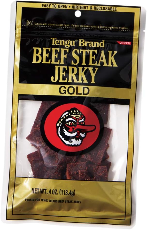 Amazon 賞味21 2 25 在庫処分 訳あり アメリカ ハワイお土産 テング ビーフジャーキーゴールド 4oz 113 4g 1袋 テング 牛肉 通販