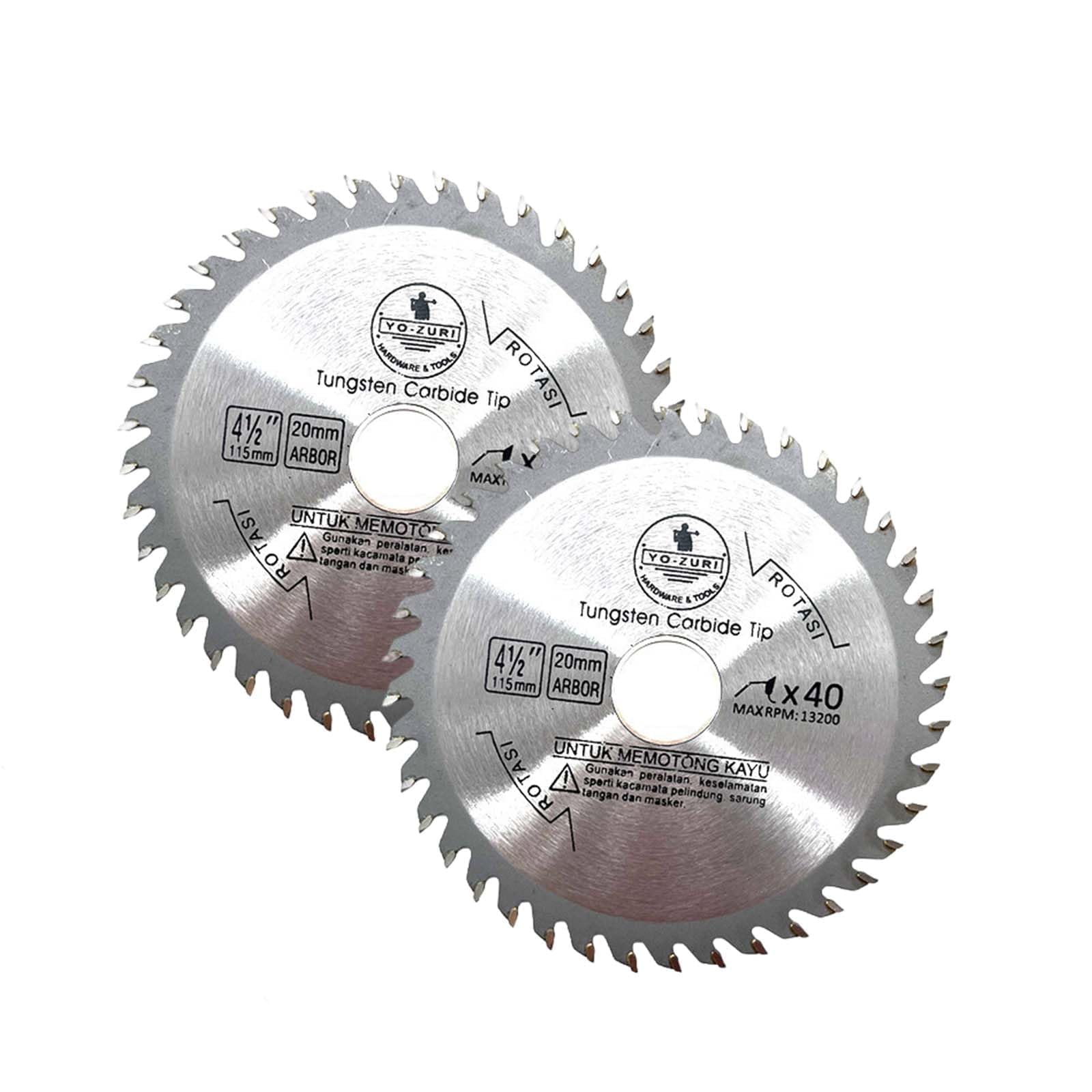 115mm ×20mm×Aperture×40T Portable Circular Wood Saw Blade Alloy Steel Professional Hard TCT Alloy Saw Blade Wood Board Solid Woods Cutting Disc for Woodworking Angle Grinding (2 Pack)