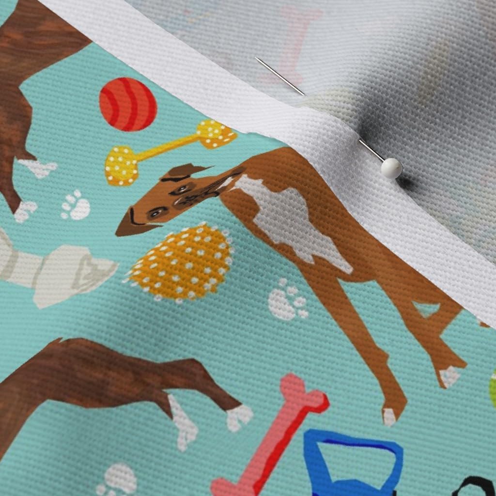 Spoonflower Fabric - Boxer Dog Toys Cute Dogs Best Pet Pets Portrait Printed on Denim Fabric Fat Quarter - Bottomweight Apparel Home Decor Upholstery