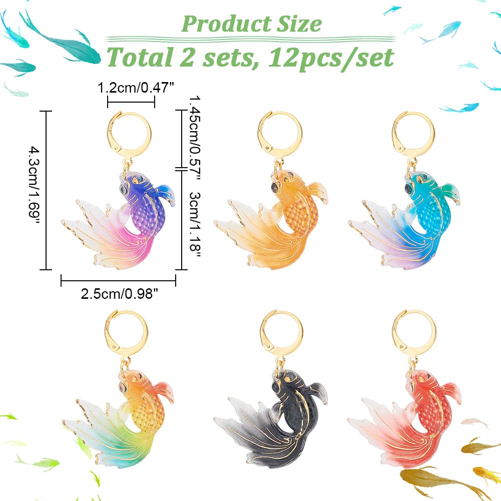 NBEADS 24 Pcs Goldfish Charms Stitch Markers - Image 2