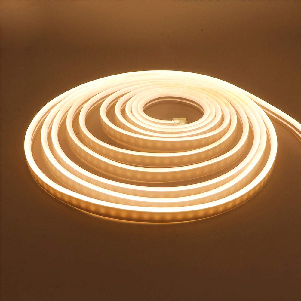 SUYOOULIN LED Strip Lights, LED Neon Light Rope, 13000LM Outdoor Flexible String Light, DC 12V 16.4Ft 2835 600 LEDs Silicone Tape Bar Light for Home, Indoors Decor DIY, Sign Letter (Warm White 3500K)