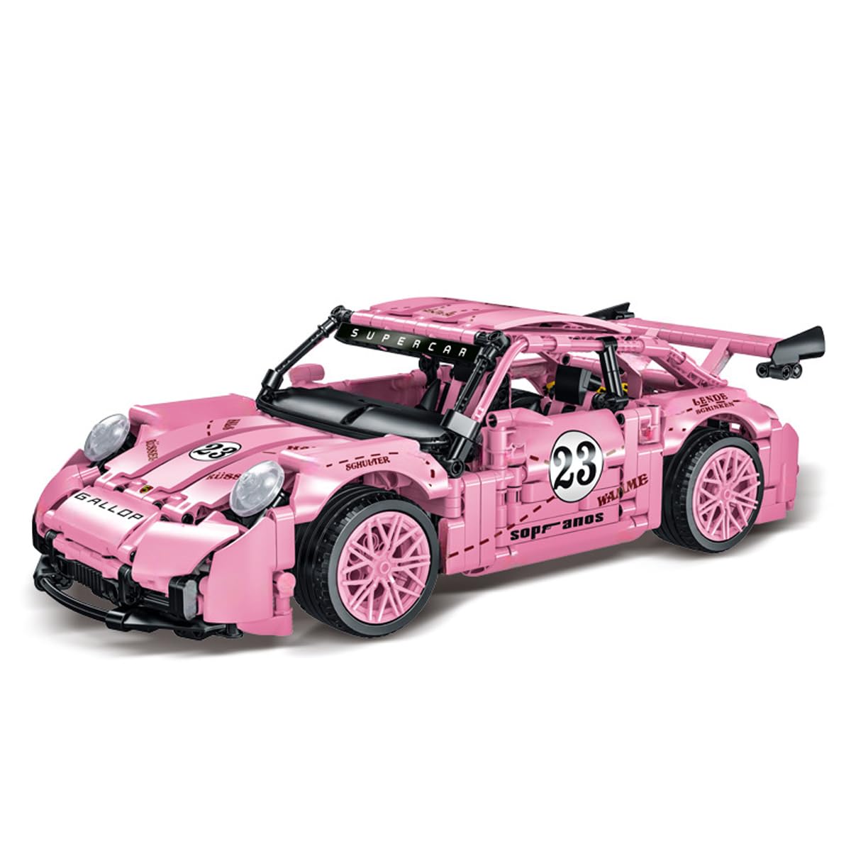 Auspcers Technik Racing Car Building Kits, Technik Racing Car Display Model, Figures Collectible Display Gift for Adults(Pink)