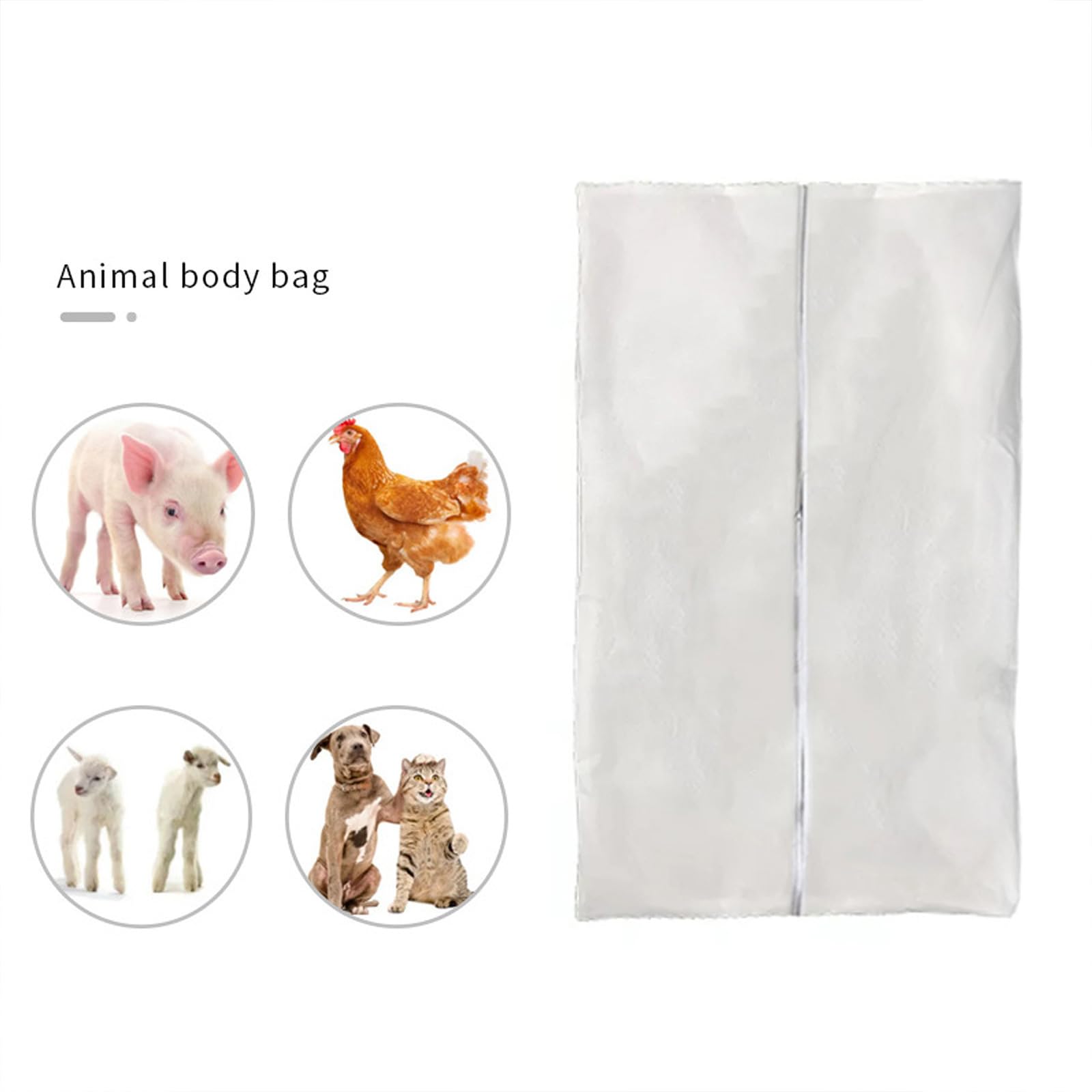 Sac de corps épais jetable pour animal domestique étanche Sac biodégradable pour animaux funéraires Blanc