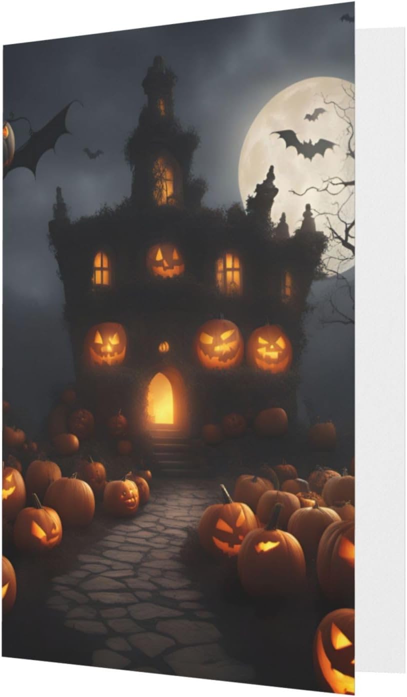 Halloween Pumpkin Print Cards And Envelopes Self-Seal Thank You Greeting Cards And All Occasions