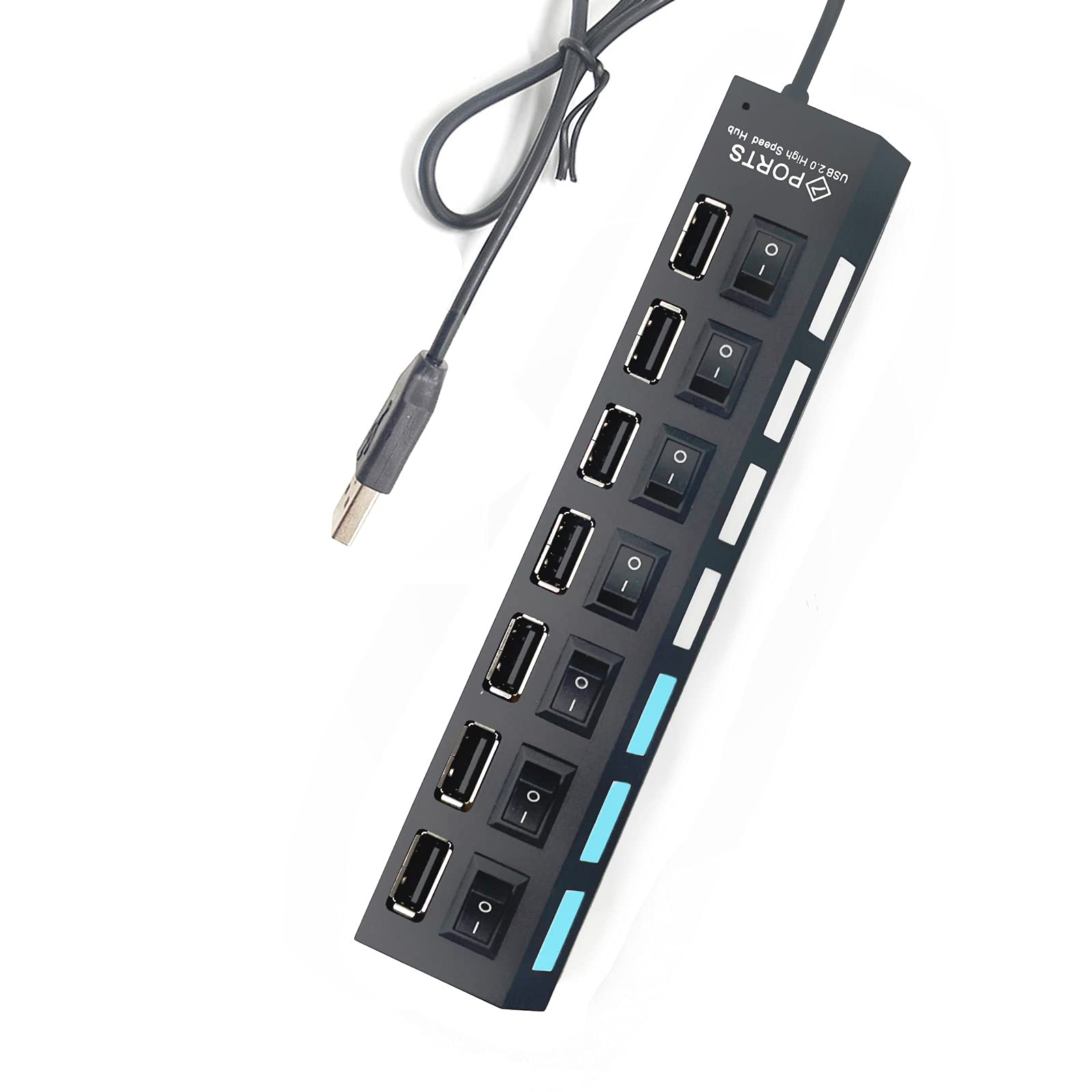 Hub USB 2.0 A 10 Porte Sm-pc &ndash; Bianco, Alimentato, Splitter Per Computer #g773